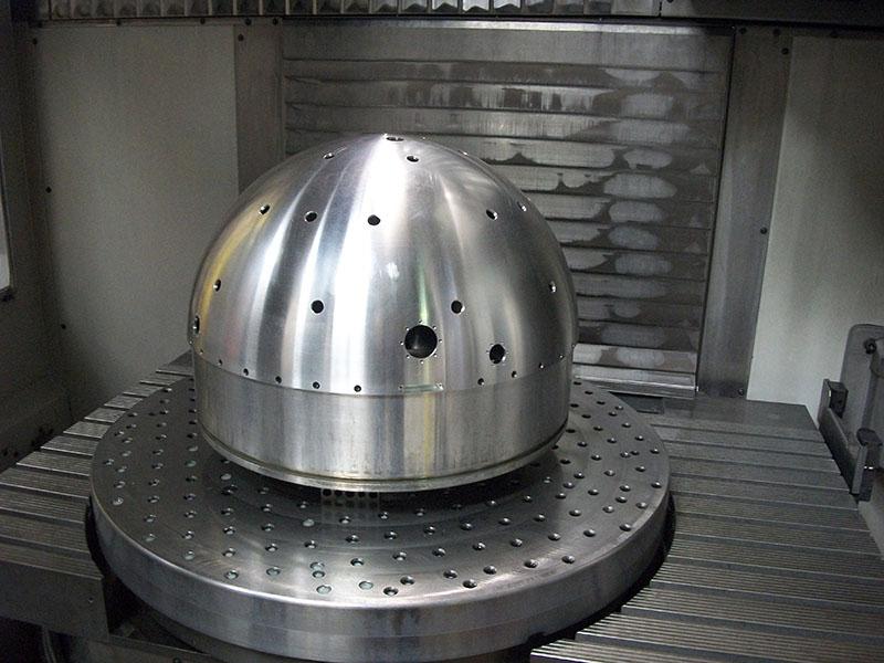 A 6061 aluminum third-generation satellite housing for a weather balloon launched into the ionosphere to measure ionic breezes that affect satellite movement paths.