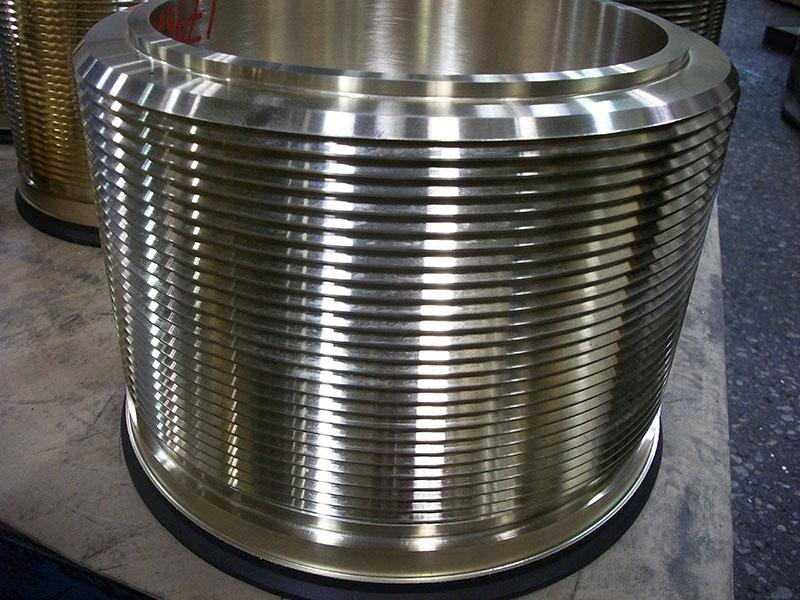 A Stainless Steel based, acme thread screw jack for a large industrial machine.